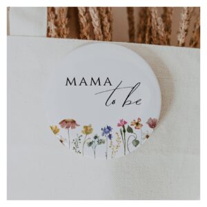 Colorful Wildflower Mama To Be Button