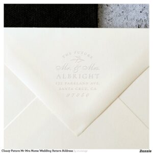 Classy Future Mr Mrs Name Wedding Return Address Embosser