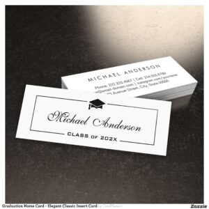 Elegant Chic Graduate Contact and Networking Calling Card