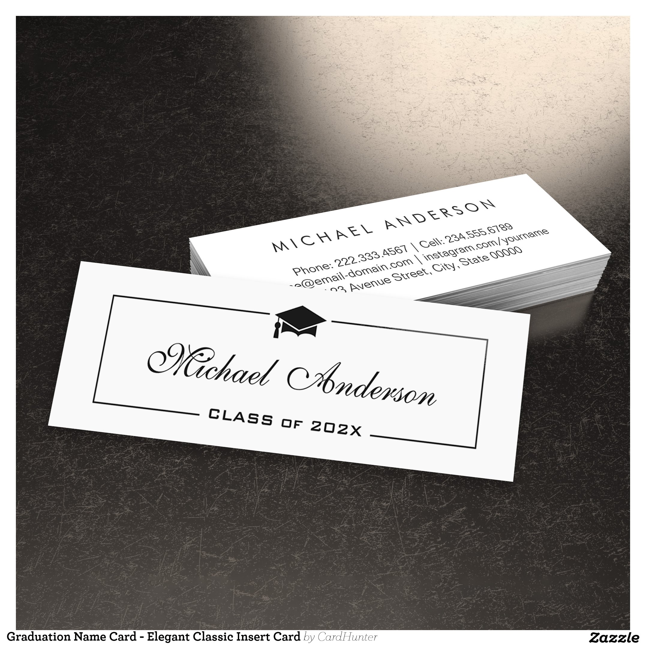 Elegant Chic Graduate Contact and Networking Calling Card