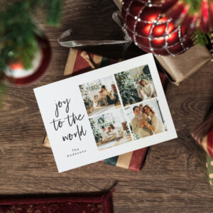 Collage Christmas Four Photos Joy To The World Postcard