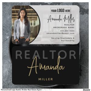 Personalized Logo Realtor Broker Real Estate Agent Business Card