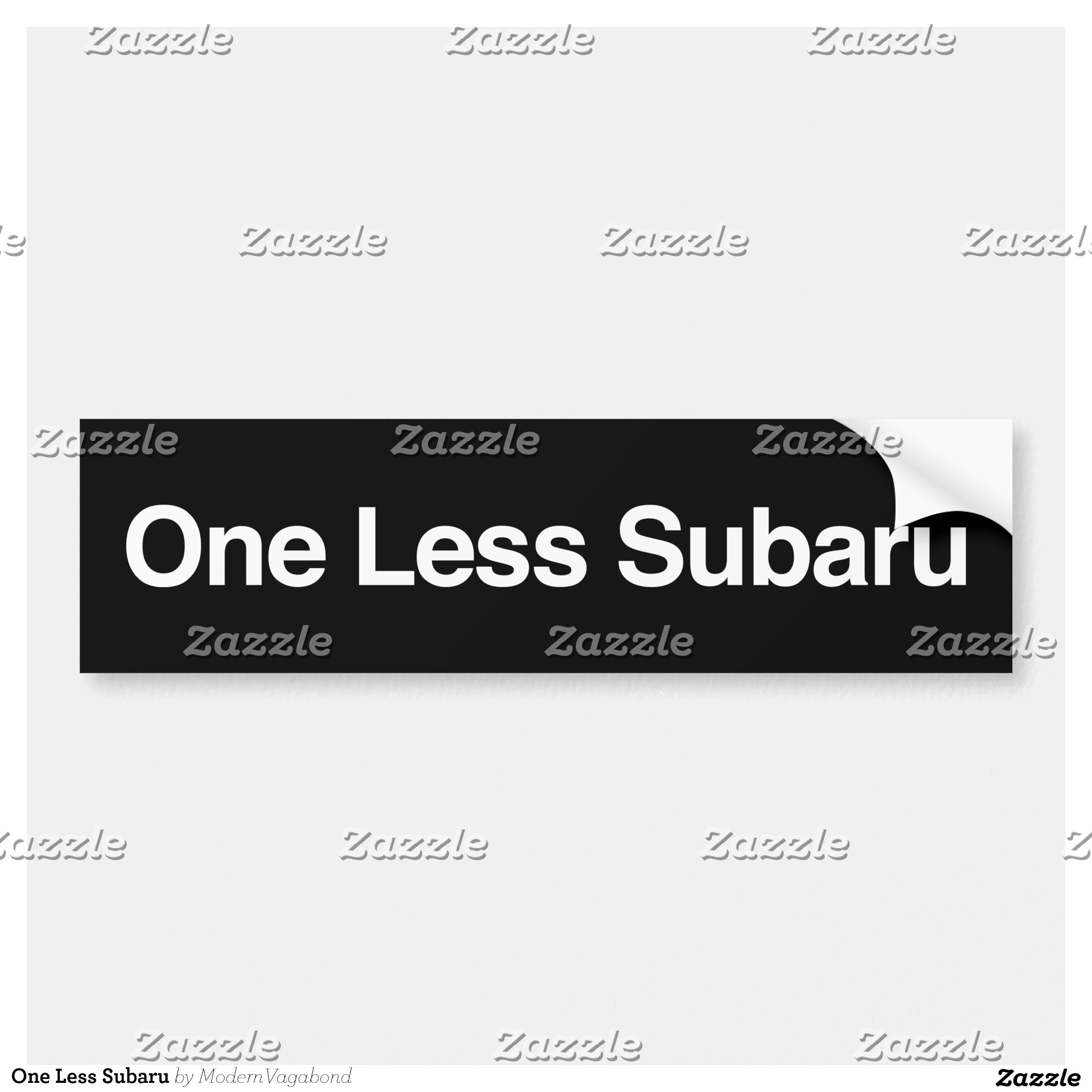 One Less Subaru Bumper Sticker