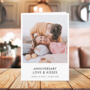 Anniversary Modern Photo Love Kisses Stylish Card