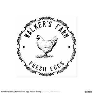 Farmhouse Hen Personalised Egg Rubber Stamp