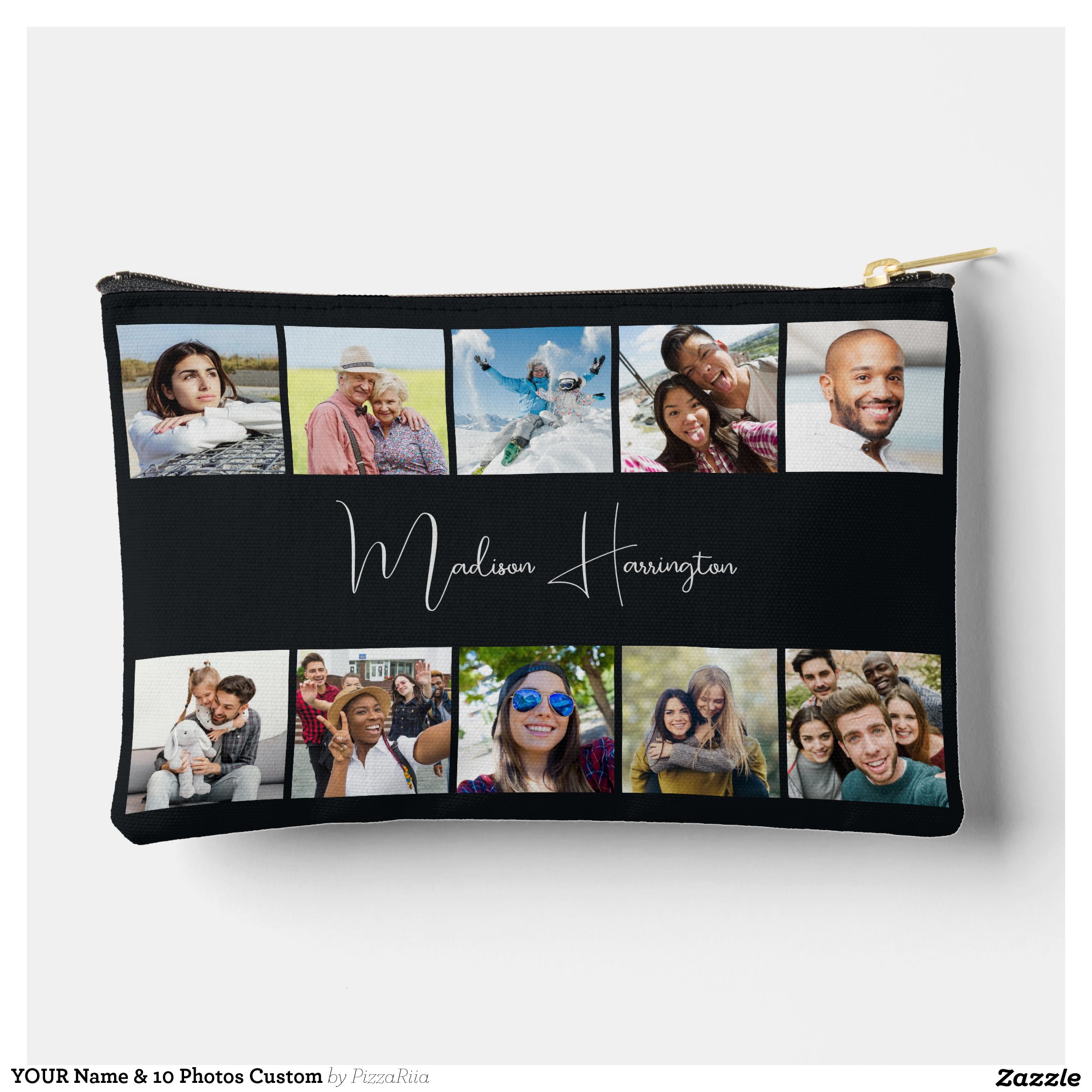 YOUR Name & 10 Photos Custom Accessory Pouch