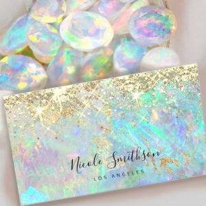 glitter opal background business card