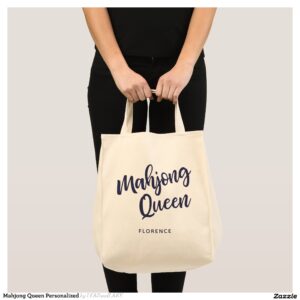 Mahjong Queen Personalized Tote Bag