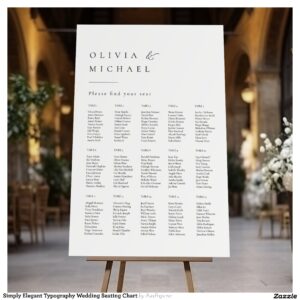 Simply Elegant Typography Wedding Seating Chart Foam Board