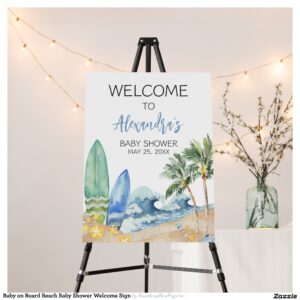 Baby on Board Beach Baby Shower Welcome Sign