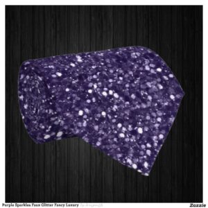 Purple Sparkles Faux Glitter Fancy Luxury Neck Tie