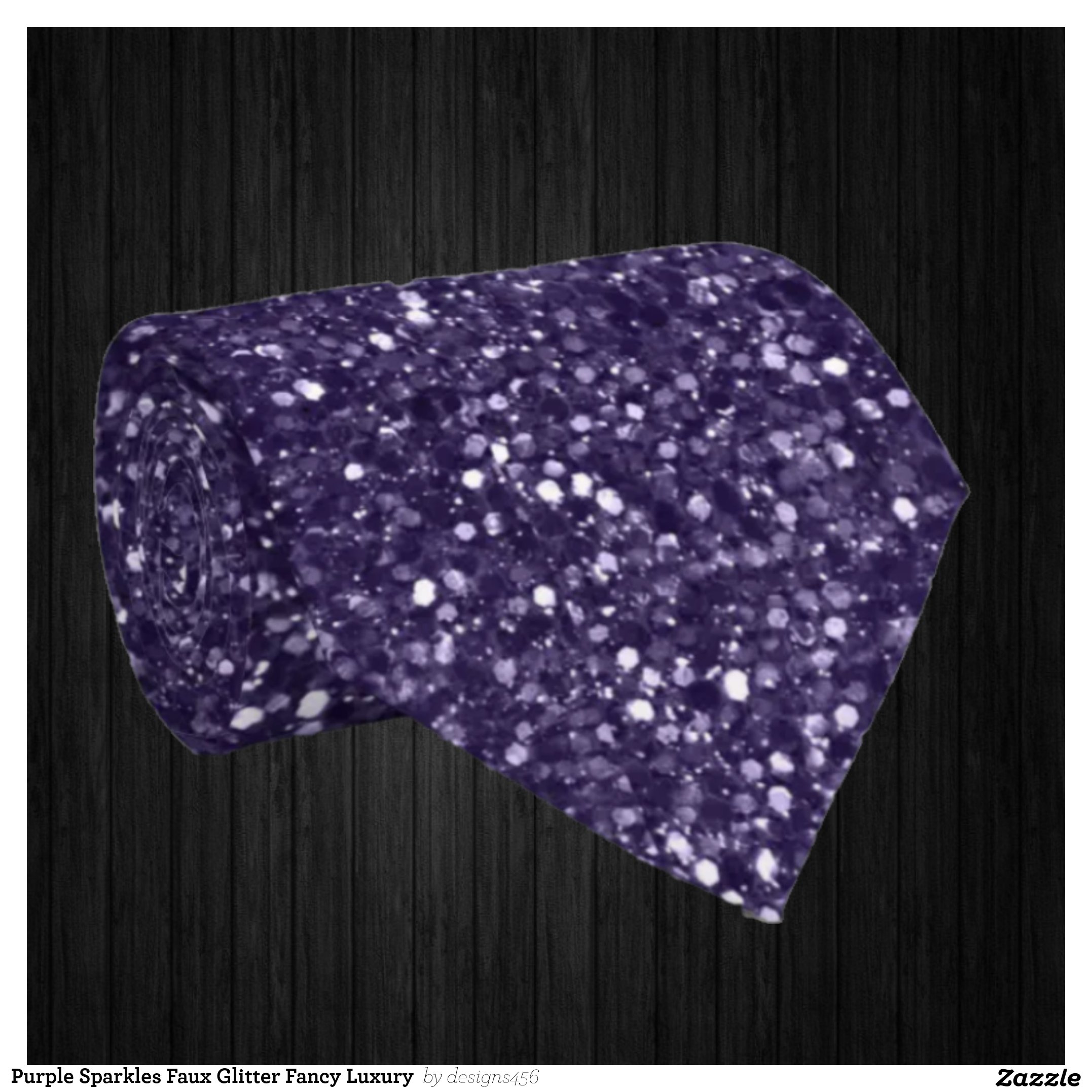 Purple Sparkles Faux Glitter Fancy Luxury Neck Tie