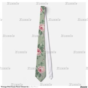 Vintage Pink Roses Floral Unisex tie
