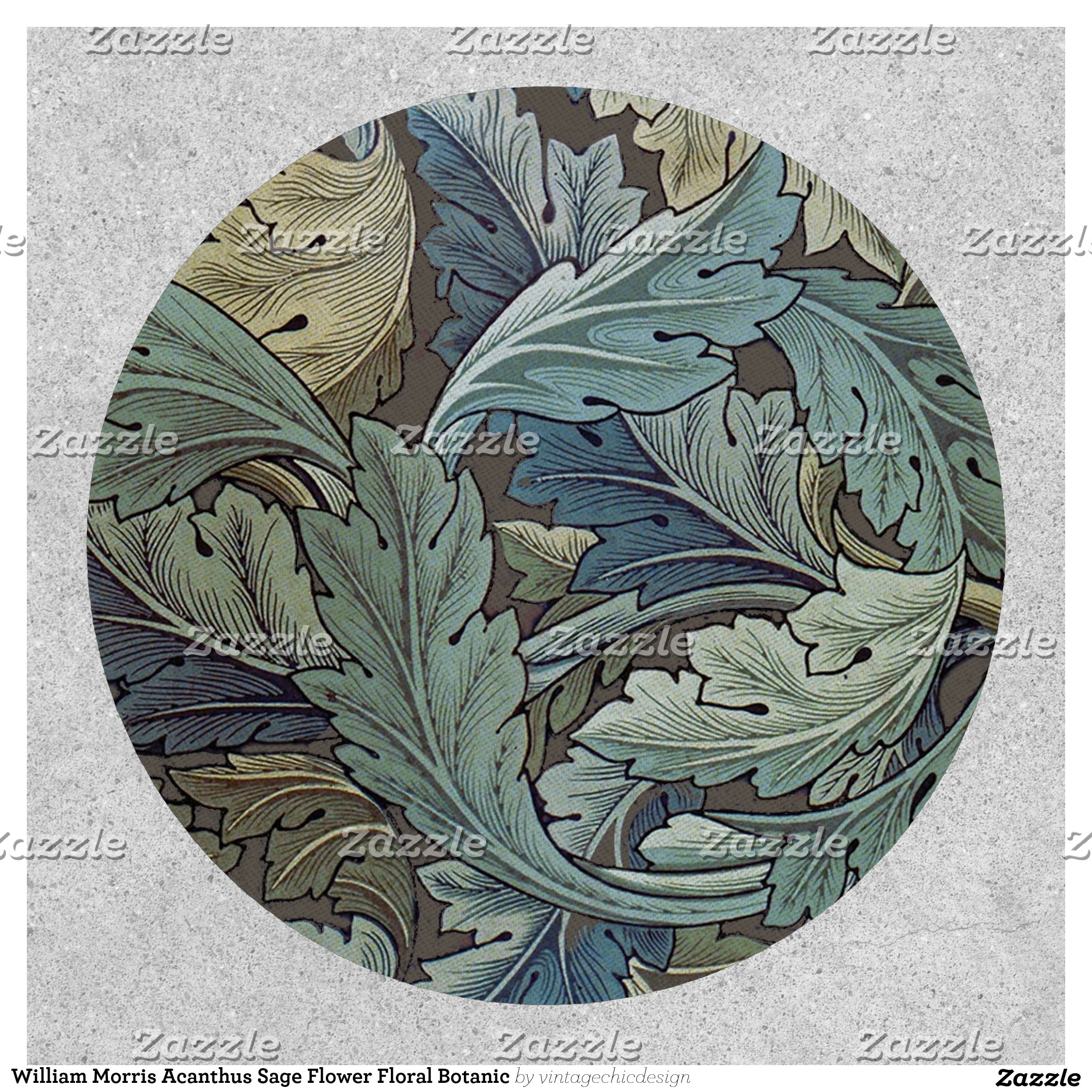 William Morris Acanthus Sage Flower Floral Botanic Patch