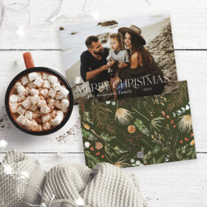 Christmas 1 photo watercolor botanical floral holi holiday card