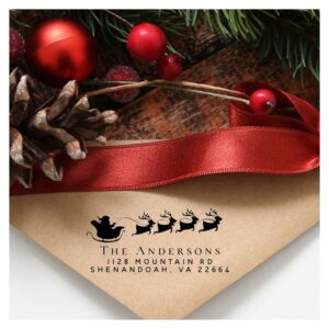 Christmas Santa Reindeer Return Address Self-inking Stamp