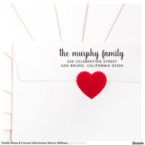 Family Name & Contact Information Return Address Rubber Stamp