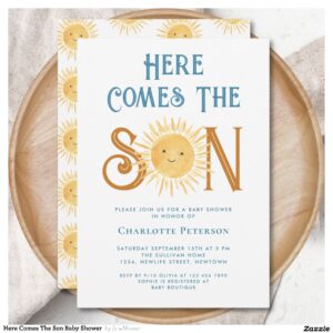 Here Comes The Son Baby Shower Invitation