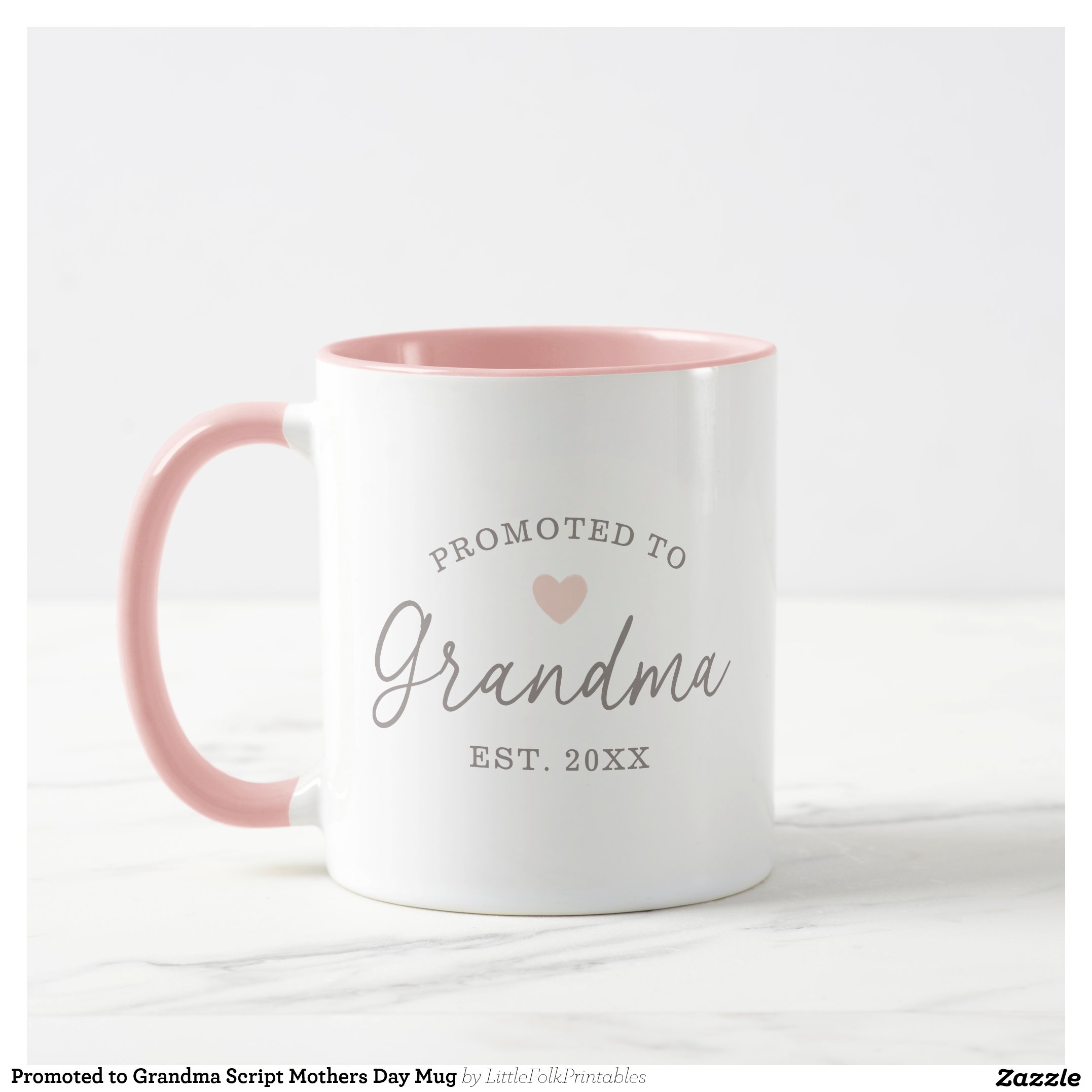 Promoted to Grandma Script Mothers Day Mug