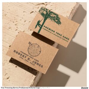 Tree Trimming Service Professional Arborist Logo Business Card