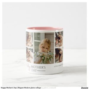 Happy Mother's Day Elegant Modern photo collage Two-Tone Coffee Mug