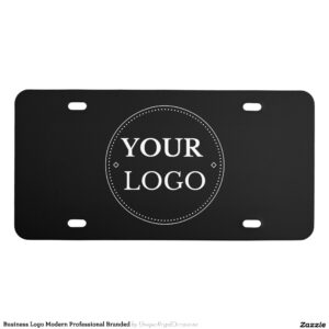 Business Logo Modern Professional Branded License Plate