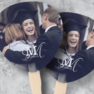 Graduation Custom Photo and Name Typography Hand Fan
