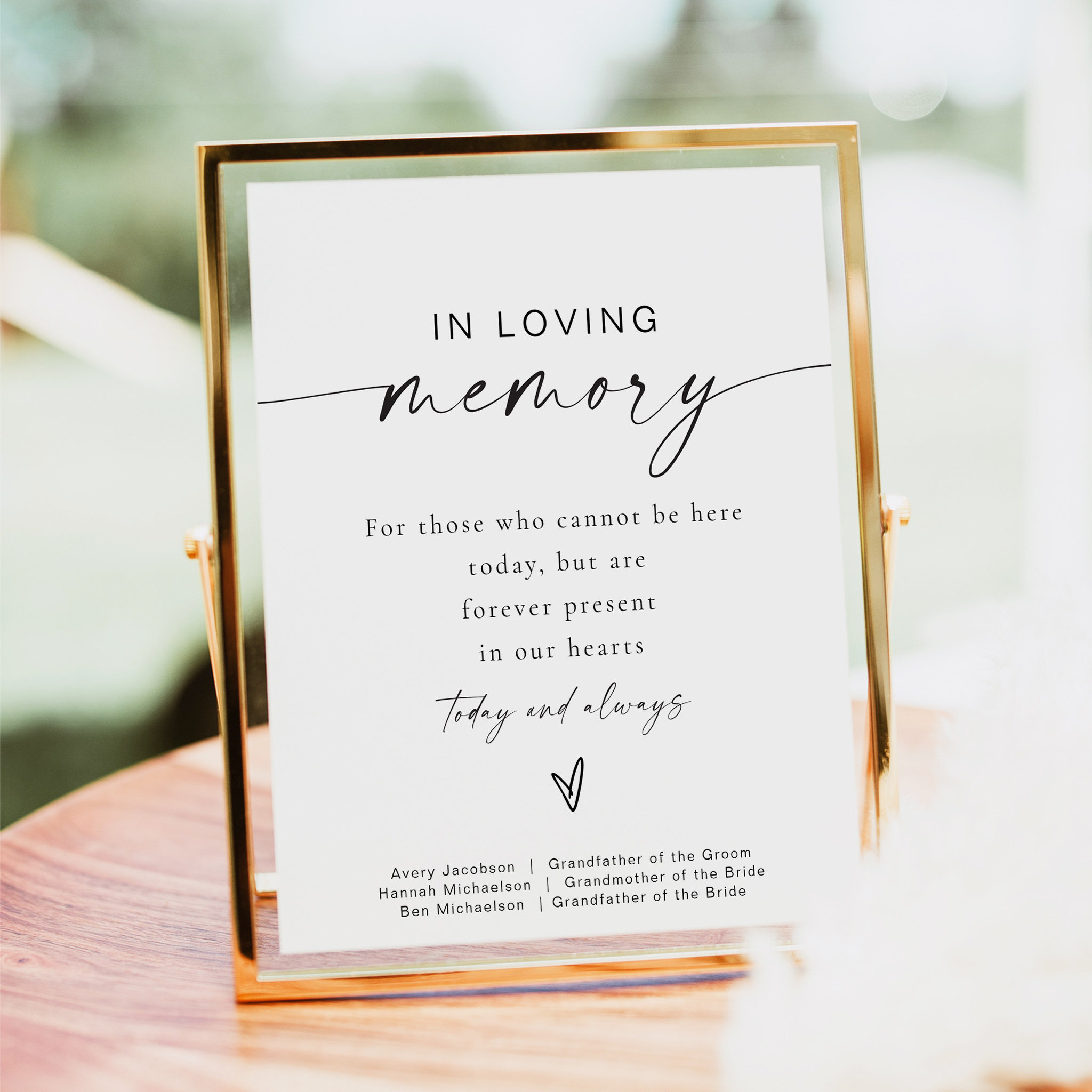 BLAIR Modern Minimalist In Loving Memory Wedding Poster
