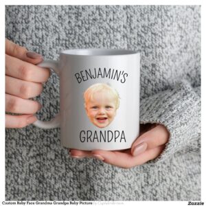 Custom Baby Face Grandma Grandpa Baby Picture Mug