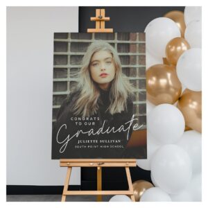 Modern Script Simple Photo Graduation Welcome Foam Board