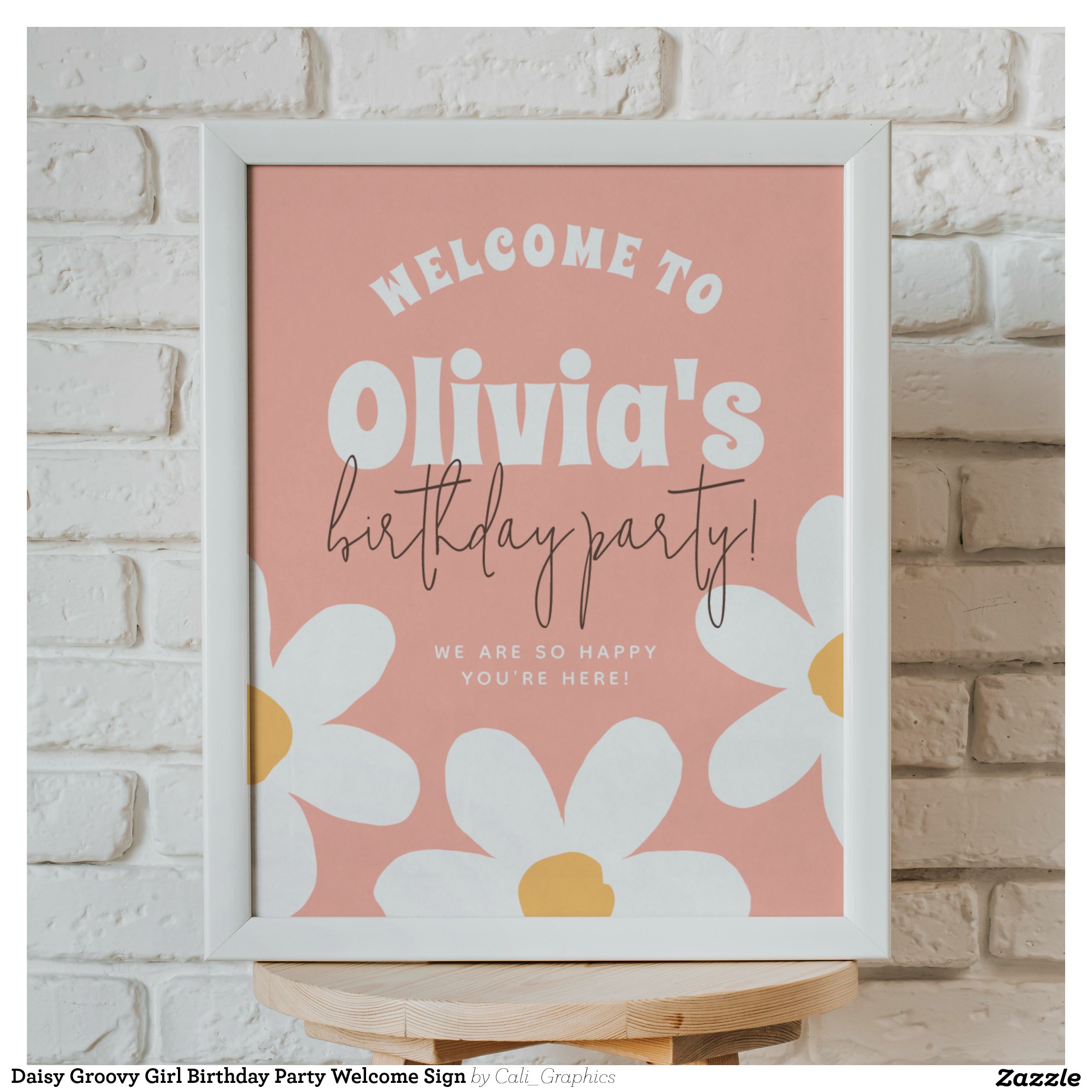 Daisy Groovy Girl Birthday Party Welcome Sign