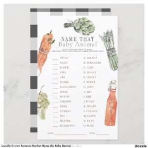 Locally Grown Farmers Market Name the Baby Animal