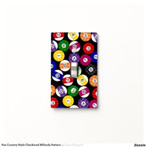 Fun Country Style Checkered Billiards Pattern Light Switch Cover