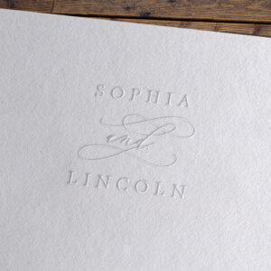 Romantic Calligraphy Couple Monogram Wedding Embosser