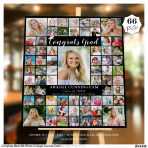 Congrats Grad 66 Photo Collage Custom Color Foam Board