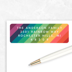 Rainbow Colors Return Address Label