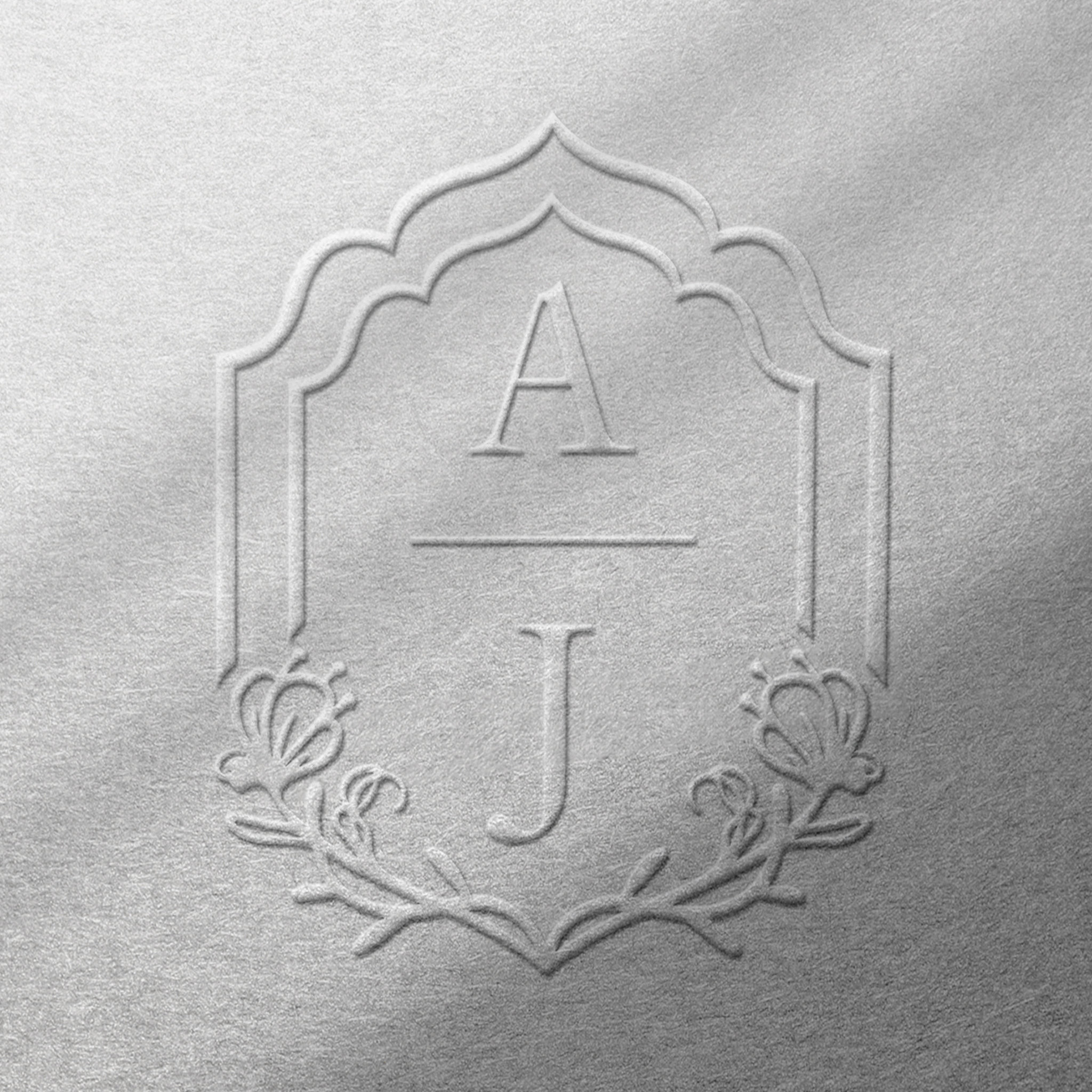 Decorative Frame Custom Floral Wedding Monogram Embosser