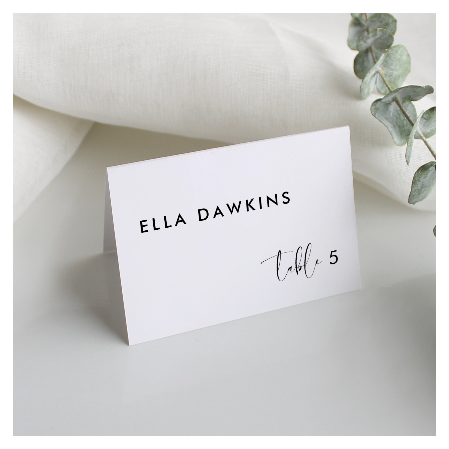 Elegant & Modern wedding guest place card