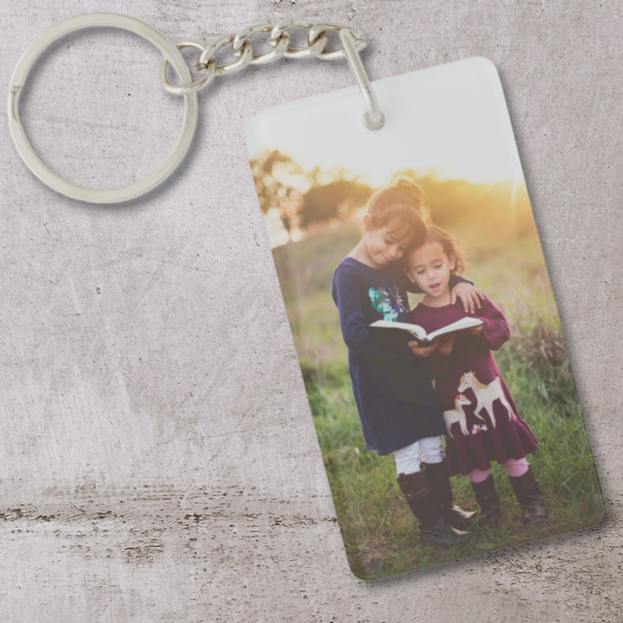 Custom Two Photo Double Sided Acrylic Keychain