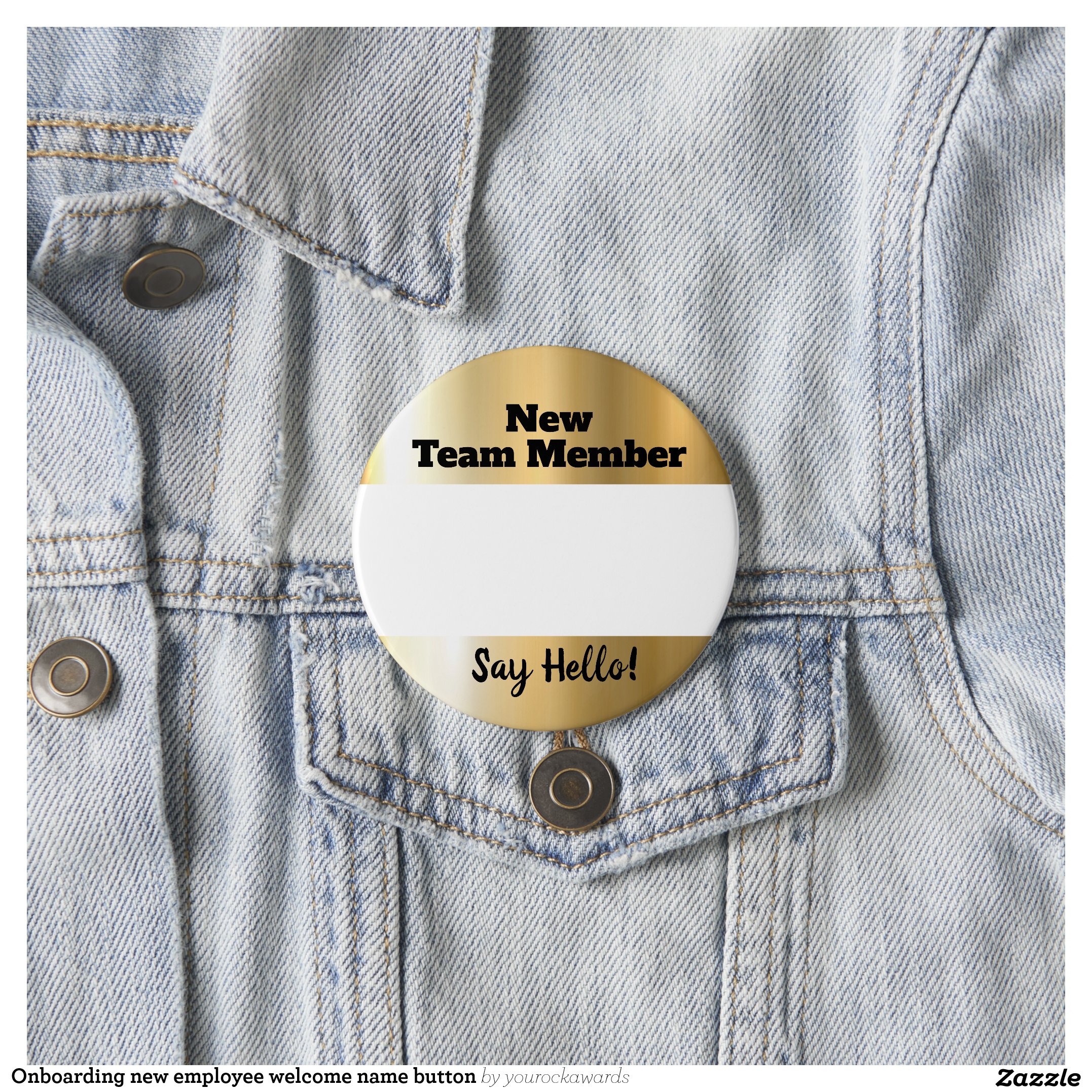 Onboarding new employee welcome name button