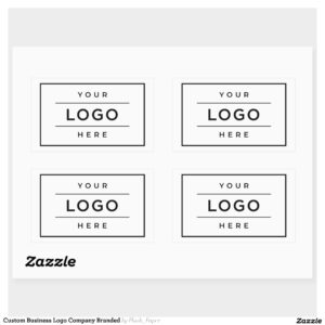 Custom Business Logo Company Branded Rectangular Sticker