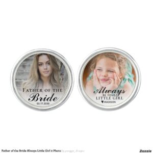Father of the Bride Always Little Girl 2 Photo Cufflinks