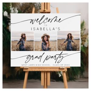 Modern Graduation Party 3 Photo Welcome Script Foam Board