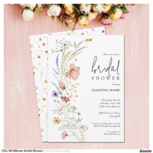 Chic Wildflower Bridal Shower Invitation