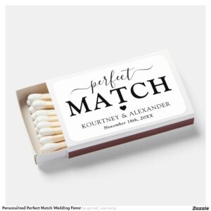 Personalized Perfect Match Wedding Favor