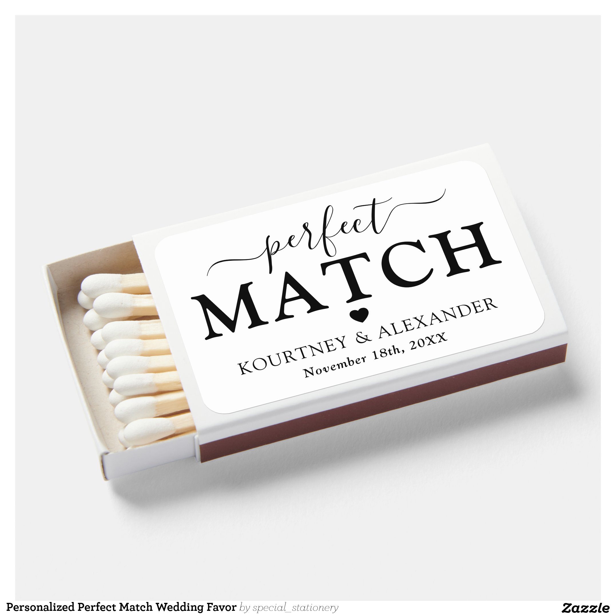 Personalized Perfect Match Wedding Favor