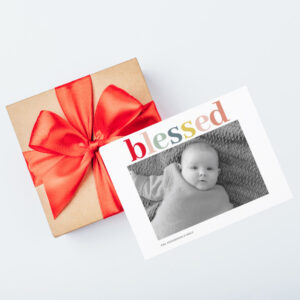 Modern Personal Photo Colorful Blessed Postcard