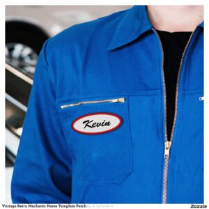 Vintage Retro Mechanic Name Template Patch