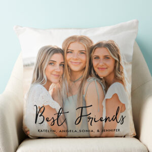 Best Friends BFF Besties Trendy Friendship Photo Throw Pillow