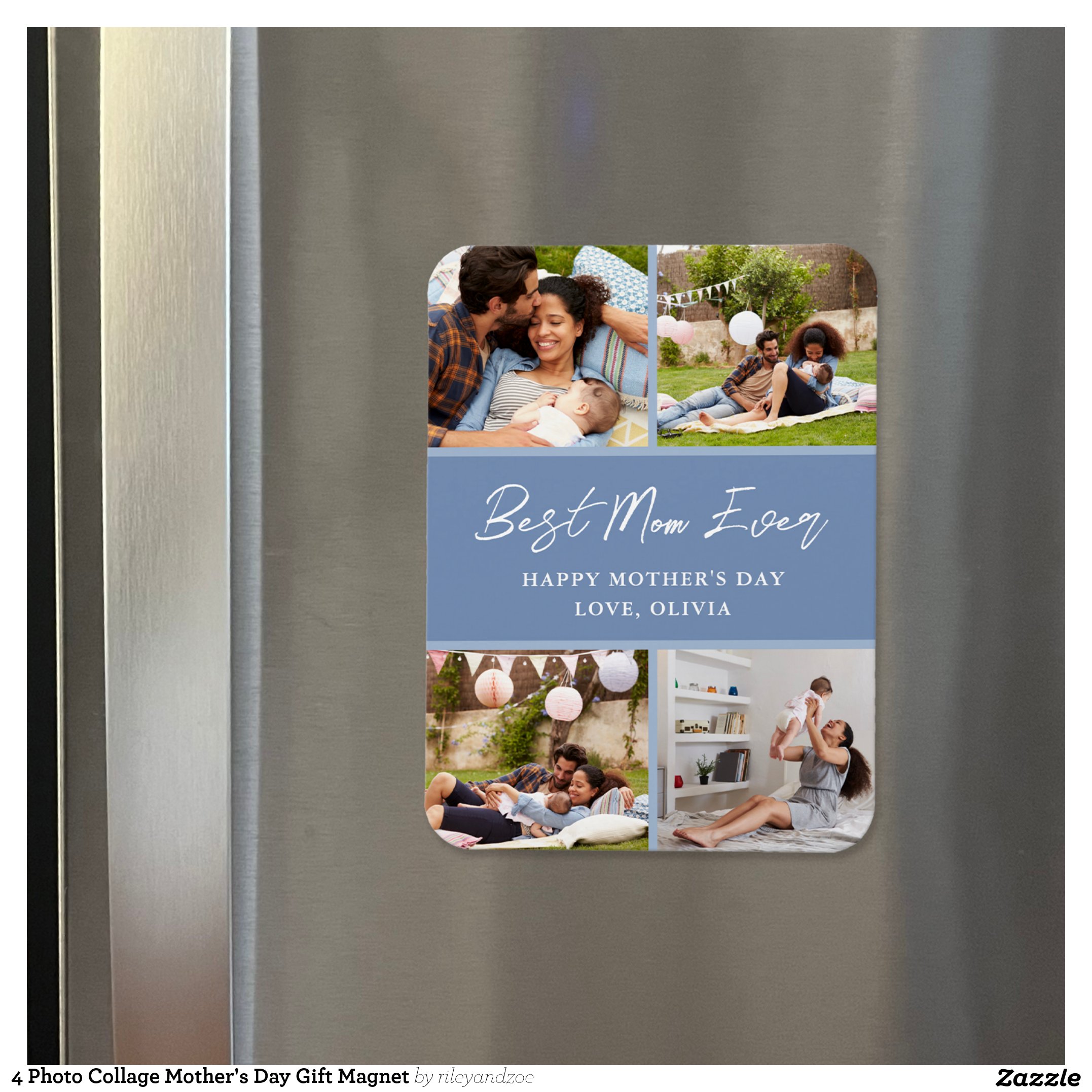 4 Photo Collage Mother's Day Gift Magnet